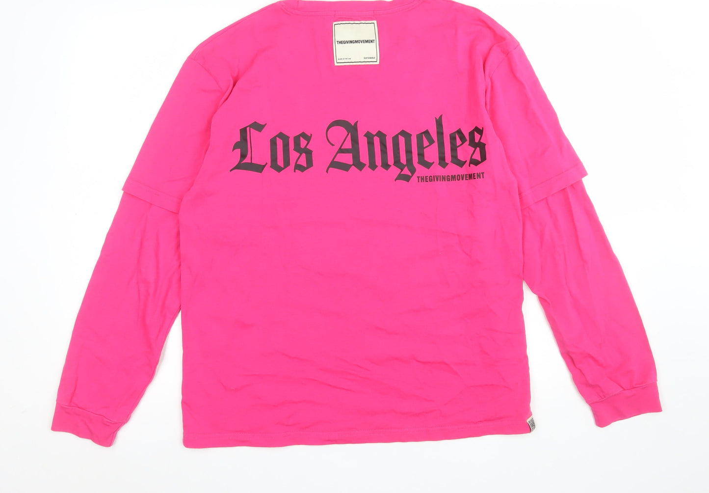Womens UK Size L THE GIVING MOVEMENT Pink Basic T-Shirt