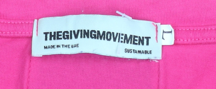 Womens UK Size L THE GIVING MOVEMENT Pink Basic T-Shirt