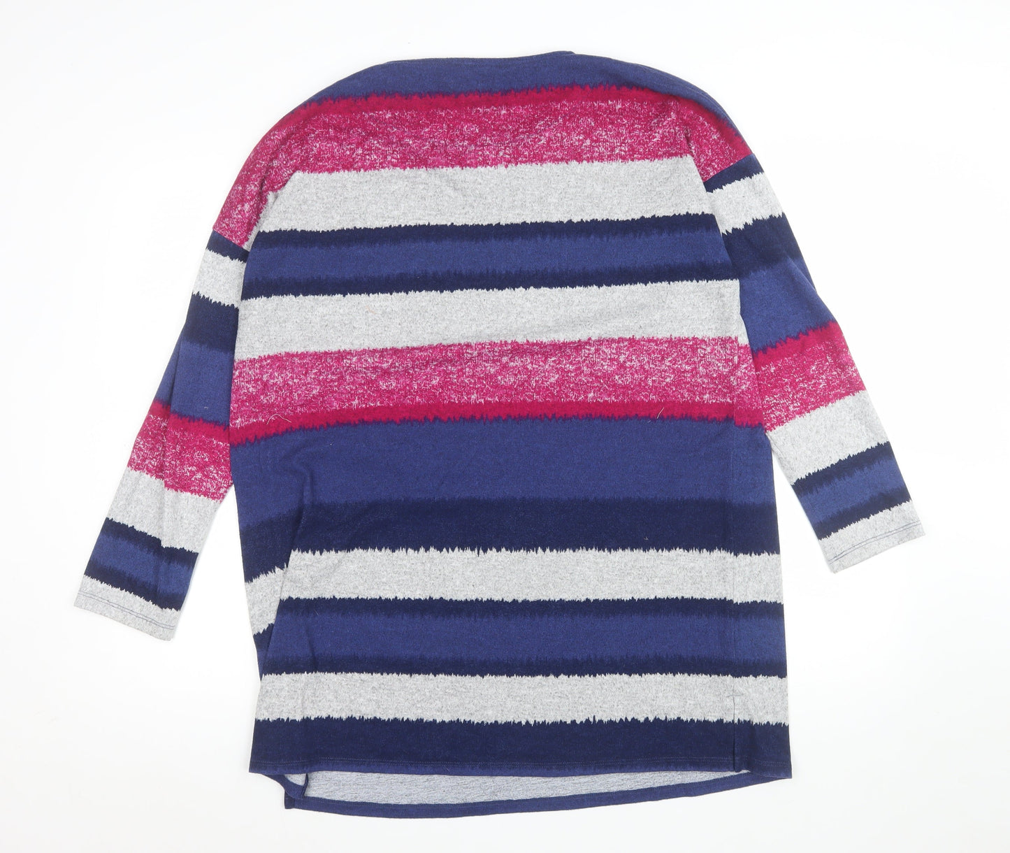 Bonmarché Women’s Multicoloured Striped Jersey Top Size 16 3/4 Sleeve