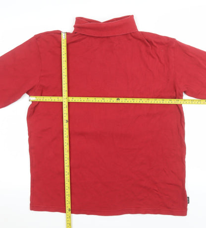 Peter Storm Women Red Long Sleeve Roll Neck Cotton Basic Top Size L