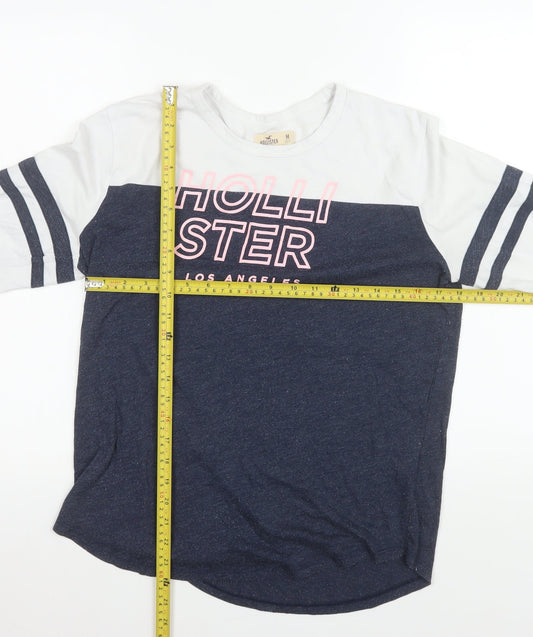 Womens UK Size M Hollister Blue Basic T-Shirt