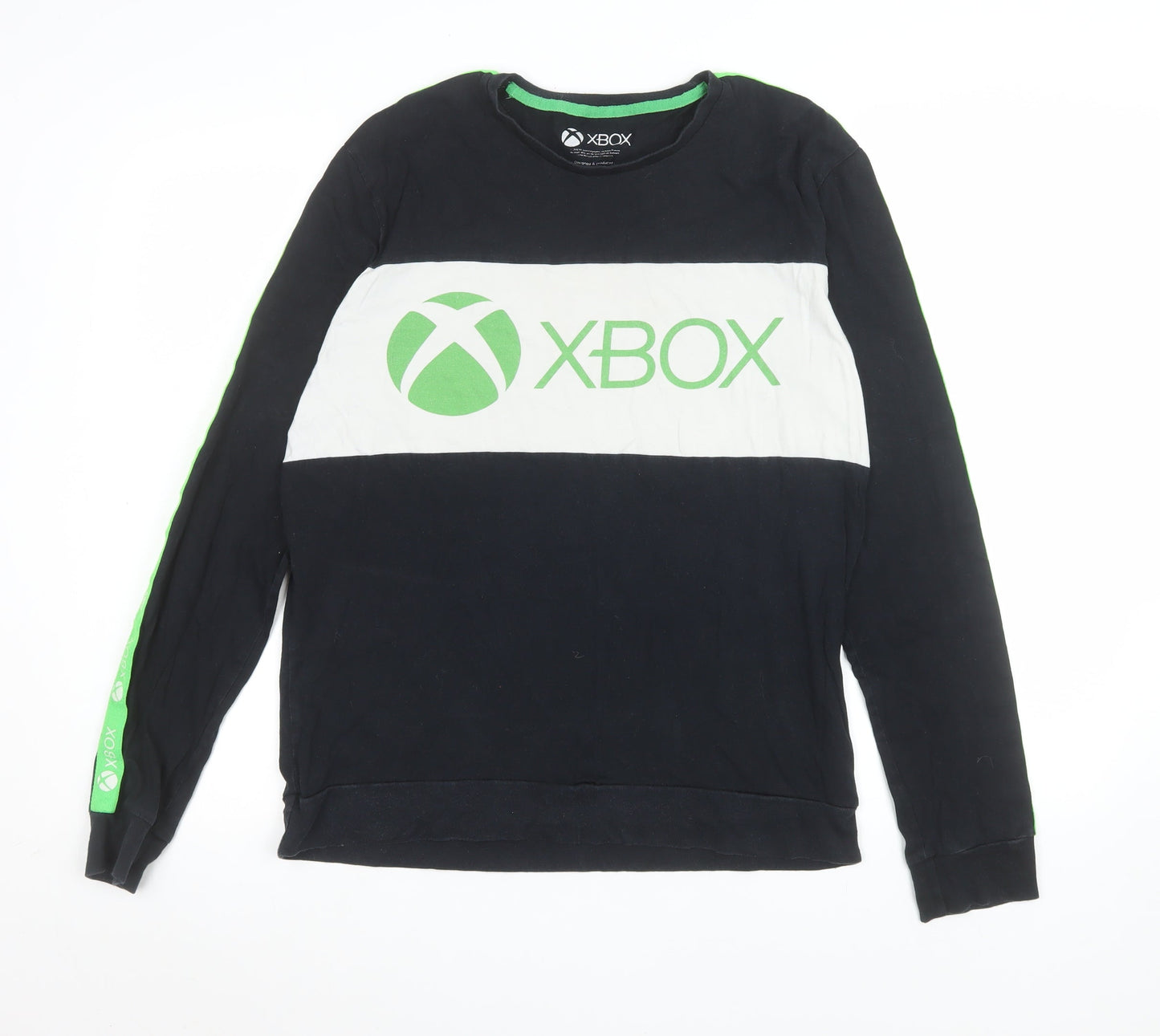 George Xbox Boys Black Long Sleeve T-Shirt Medium 100% Cotton Casual Top