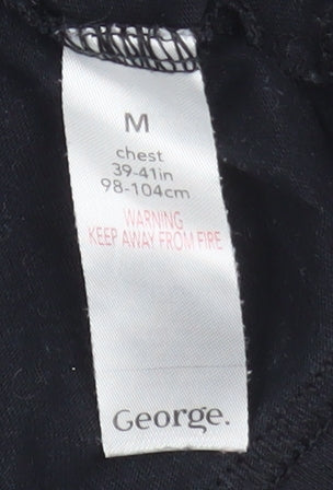 George Xbox Boys Black Long Sleeve T-Shirt Medium 100% Cotton Casual Top