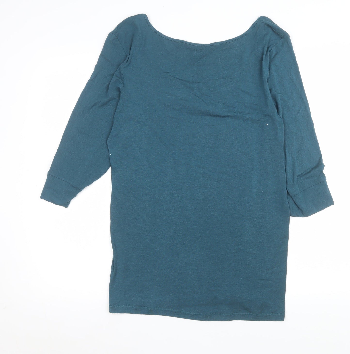 Banana Republic Women Blue Scoop Neck Stretch Jersey Top L