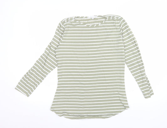 Lakeland Women’s Green White Striped Long Sleeve Jersey Top L