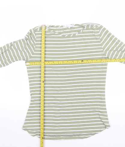 Lakeland Women’s Green White Striped Long Sleeve Jersey Top L