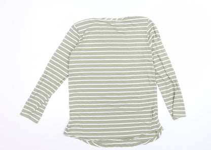 Lakeland Women’s Green White Striped Long Sleeve Jersey Top L