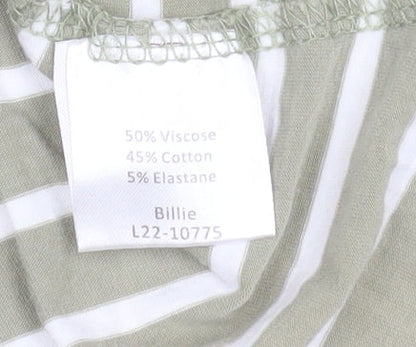 Lakeland Women’s Green White Striped Long Sleeve Jersey Top L