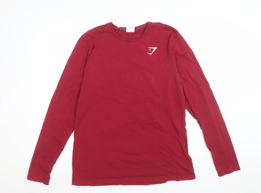 Womens UK Size L Gymshark Red Basic T-Shirt