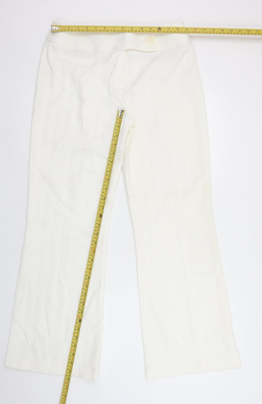 Next Women’s Ivory Dress Pants Size 12 Regular Stretch Straight Leg