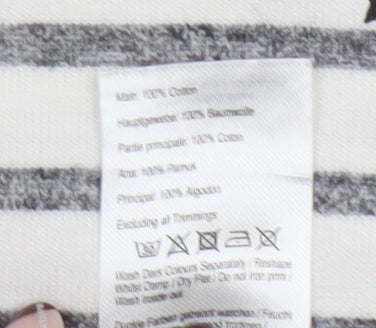 Joules Women’s White Striped Star Long Sleeve Cotton T-Shirt Size 10