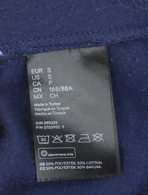 H&M Divided Women's Navy Colourblock 1/2 Zip Sweatshirt Size S