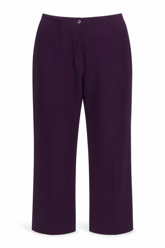 Yessica Womens Purple Polyester Straight Trousers Size 12