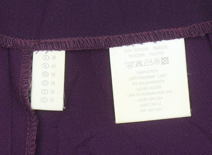 Yessica Womens Purple Polyester Straight Trousers Size 12