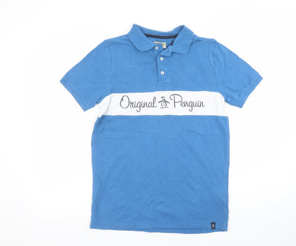 Boys UK Size 12-13 Years Original Penguin Blue Basic Polo