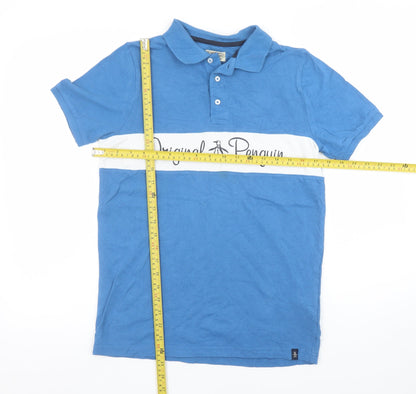 Boys UK Size 12-13 Years Original Penguin Blue Basic Polo