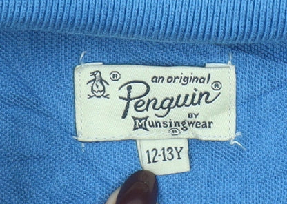 Boys UK Size 12-13 Years Original Penguin Blue Basic Polo