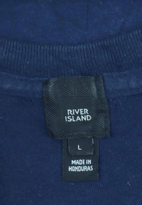 River Island Men's Blue L Limonata Fresco Graphic Cotton T-Shirt