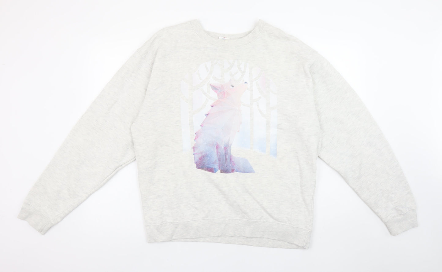 Womens UK Size L Delta Fleece Grey Pullover Sweatshirt