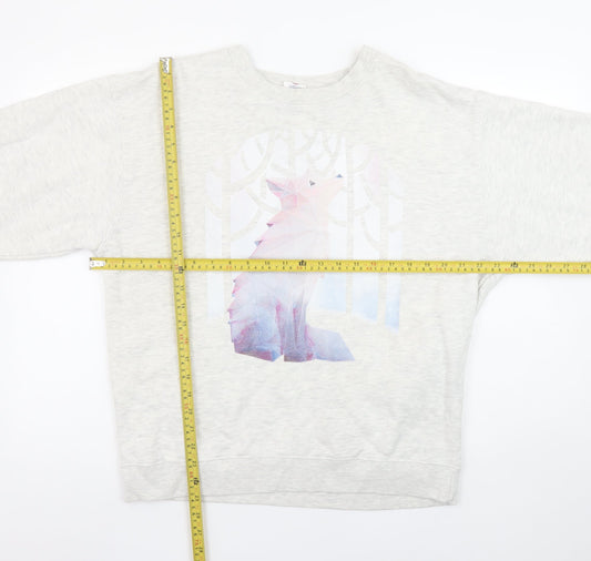 Womens UK Size L Delta Fleece Grey Pullover Sweatshirt