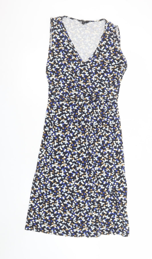 Hobbs Women’s Multicoloured Knee Length Jersey Wrap Dress Size 12