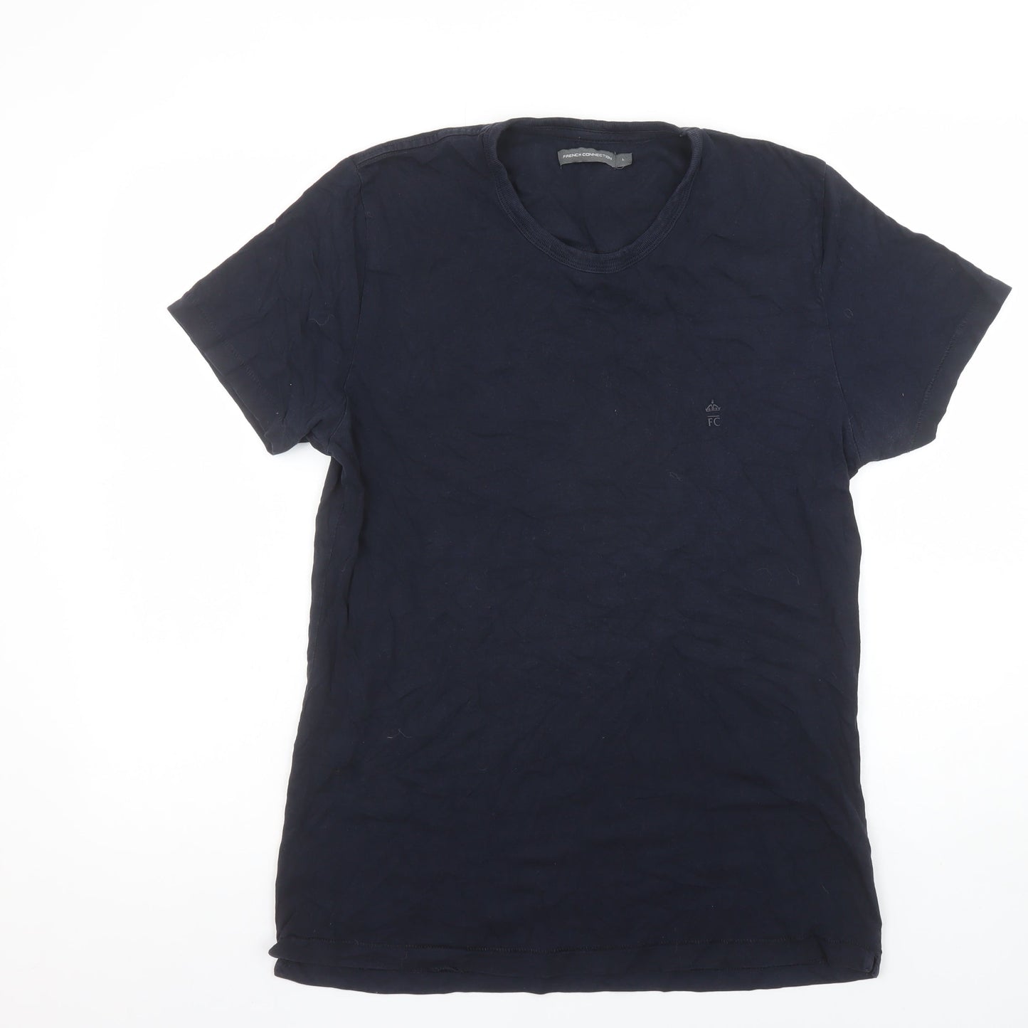 Mens UK Size L French Connection Blue  T-Shirt