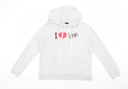 GAP Women’s Grey Hoodie Small Pullover with Logo Print