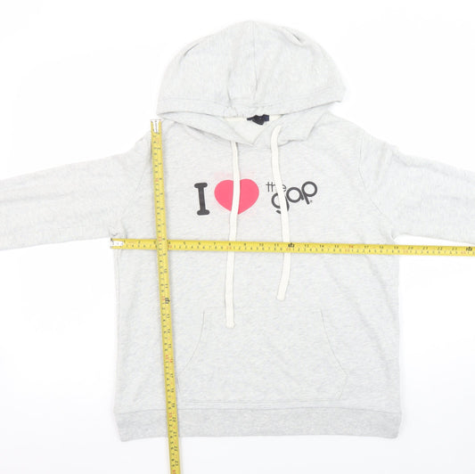GAP Women’s Grey Hoodie Small Pullover with Logo Print
