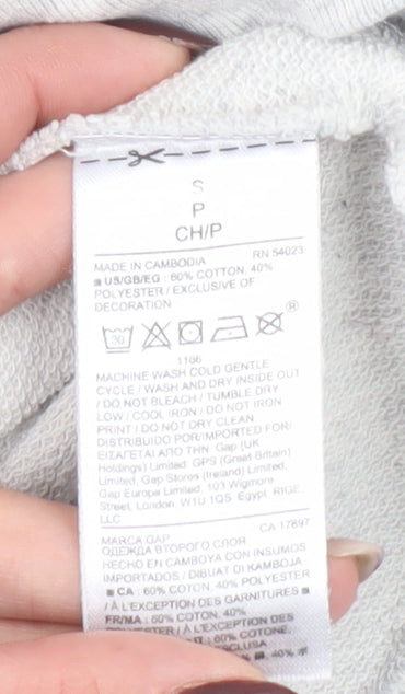 GAP Women’s Grey Hoodie Small Pullover with Logo Print