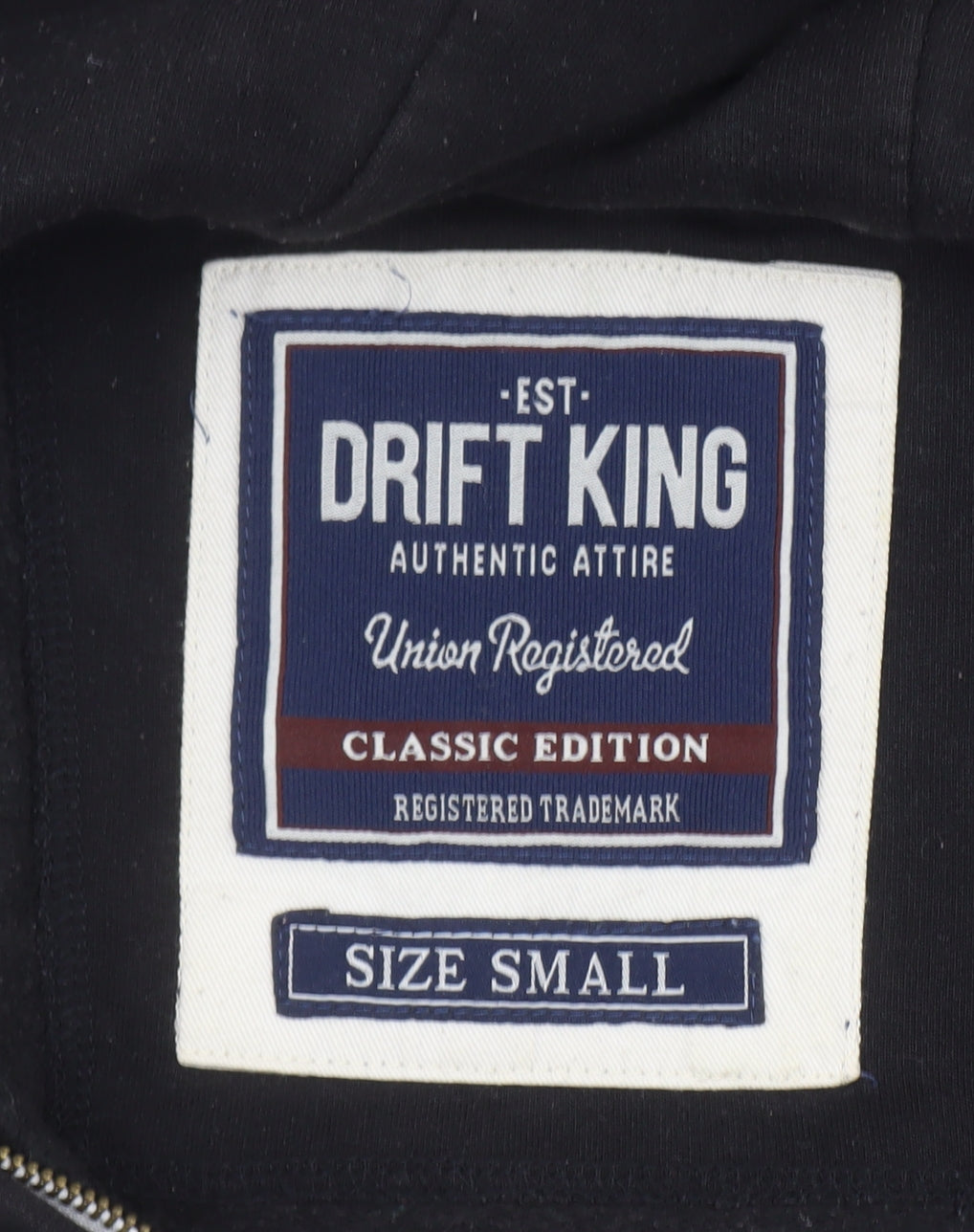 Mens UK Size S Drift King Black Full Zip Hoodie
