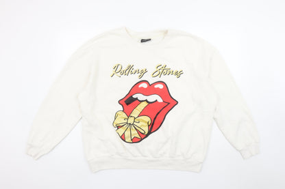 George Women’s White Rolling Stones Graphic Pullover Sweatshirt L 16-18