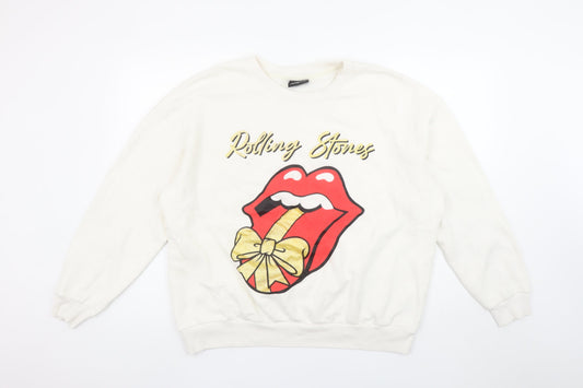 George Women’s White Rolling Stones Graphic Pullover Sweatshirt L 16-18