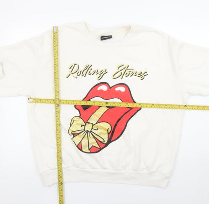 George Women’s White Rolling Stones Graphic Pullover Sweatshirt L 16-18