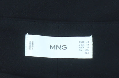 MNG Women's Black Tailored Straight Leg Trousers Size 18