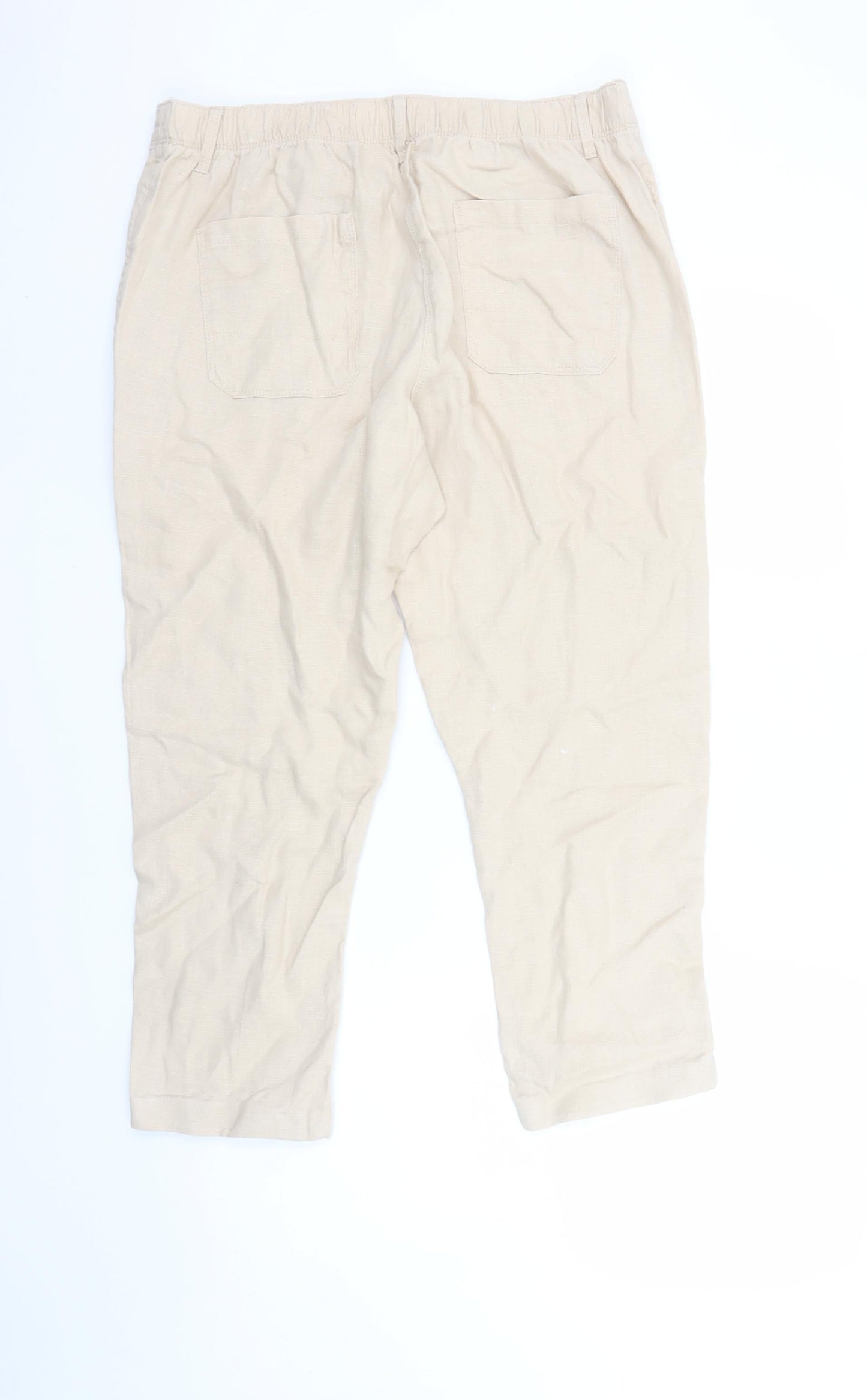 Womens UK Size 12 Marks and Spencer Regular Fit Capri Beige Trousers