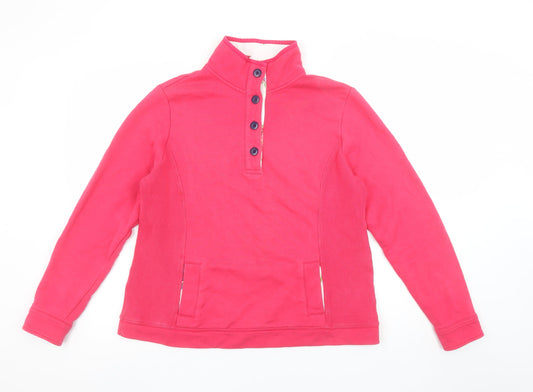 Womens UK Size 14 Pomodoro Pink Henley Sweatshirt