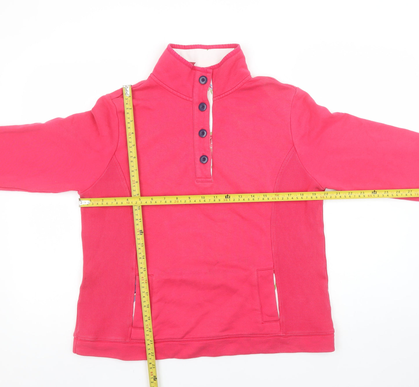 Womens UK Size 14 Pomodoro Pink Henley Sweatshirt