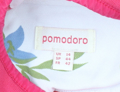 Womens UK Size 14 Pomodoro Pink Henley Sweatshirt