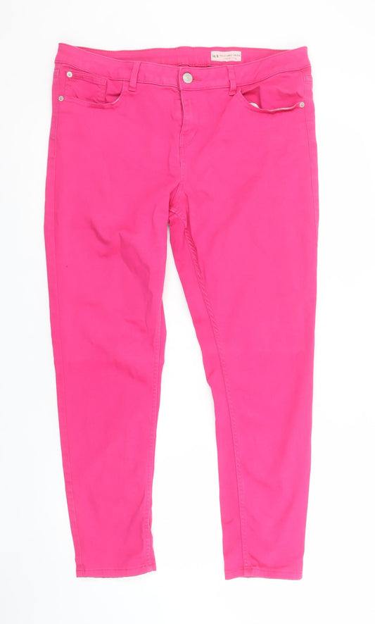 Red Herring Women’s Pink Holly Ankle Grazer Jeans Size 16 Regular Stretch