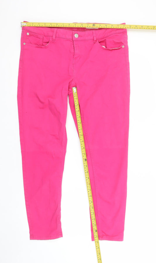 Red Herring Women’s Pink Holly Ankle Grazer Jeans Size 16 Regular Stretch