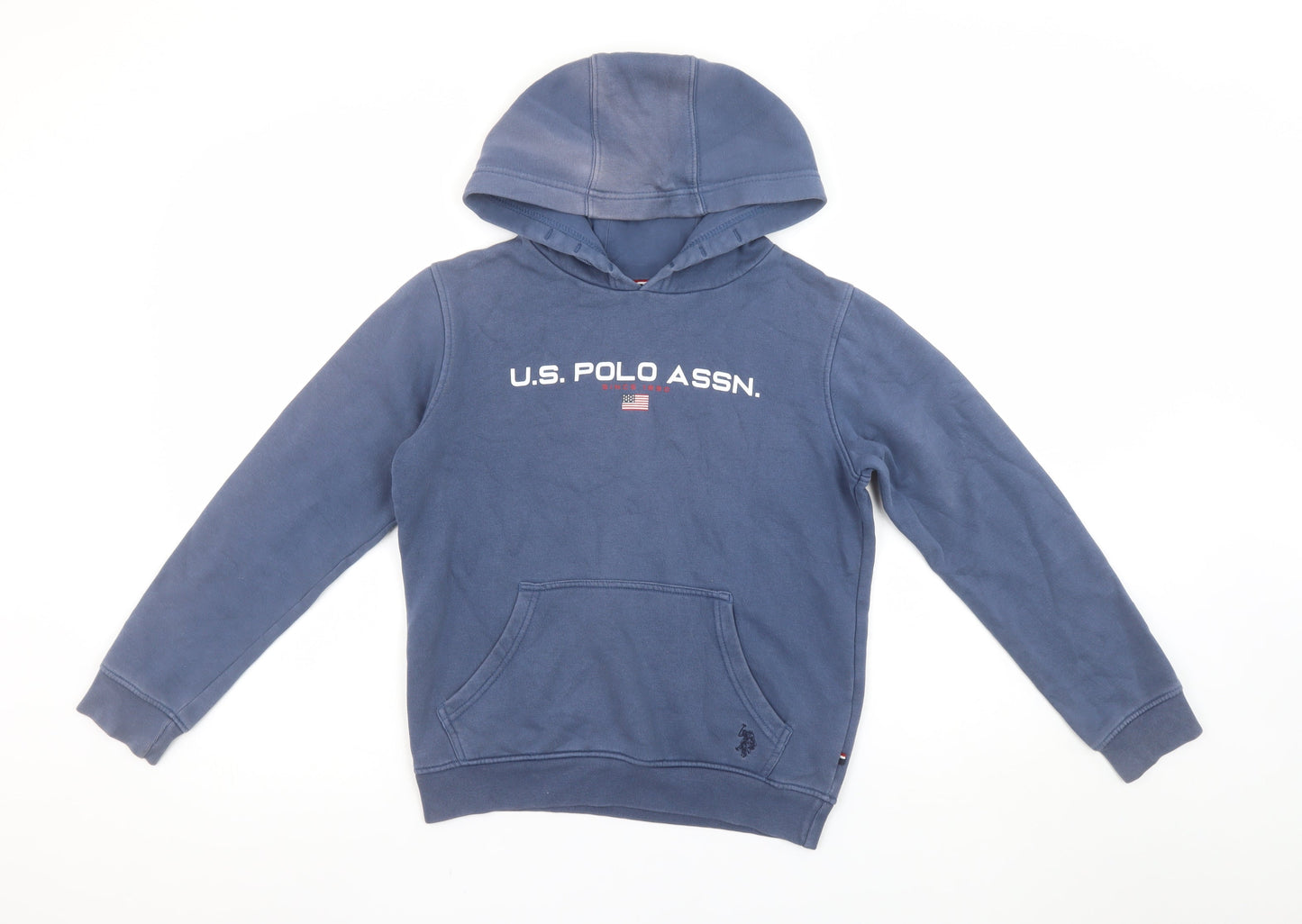 Boys UK Size 9-10 Years U.S. Polo Assn. Blue Pullover Hoodie