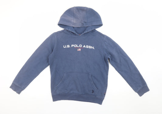 Boys UK Size 9-10 Years U.S. Polo Assn. Blue Pullover Hoodie