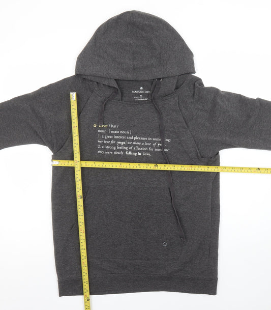 Womens UK Size XS Manuka Life Grey Pullover Hoodie