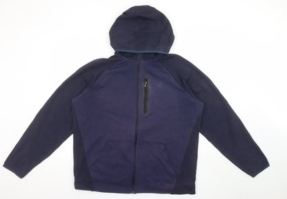 Mens UK Size XL U.S. Athletic Blue Full Zip Hoodie