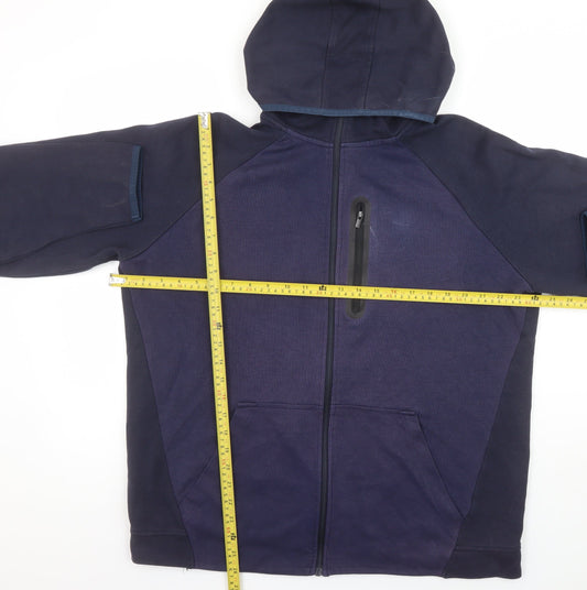 Mens UK Size XL U.S. Athletic Blue Full Zip Hoodie