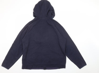 Mens UK Size XL U.S. Athletic Blue Full Zip Hoodie