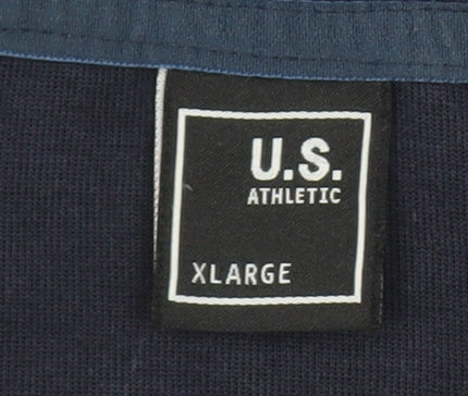 Mens UK Size XL U.S. Athletic Blue Full Zip Hoodie