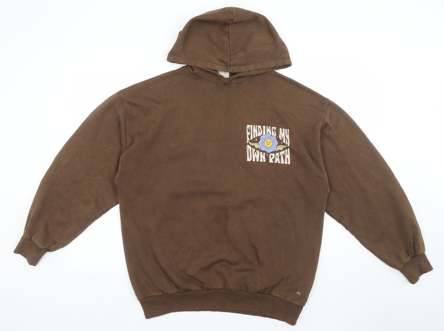 Teens UK Size S Pull&Bear Brown Pullover Hoodie