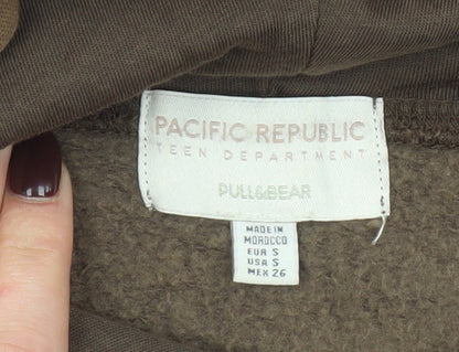 Teens UK Size S Pull&Bear Brown Pullover Hoodie