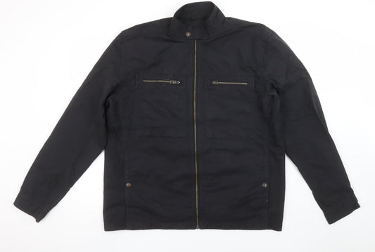 Next Men’s Black Cotton Nylon Biker Jacket L 42-44in